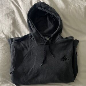 Men's dark gray adidas Feel Cozy Pullover Fleece Hoodie